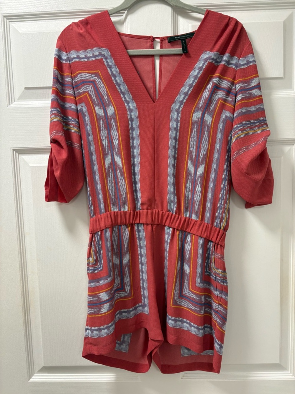 BCBGMaxAzria Coral & Patterned Romper
